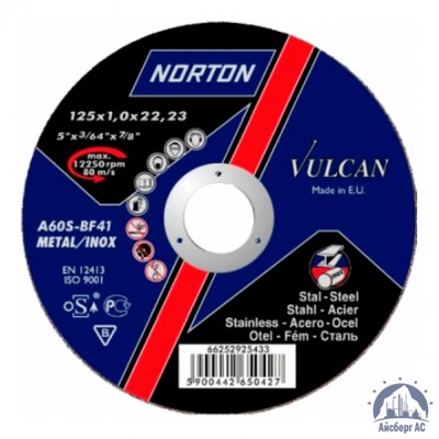 Диск отрезной по металлу 125х1,6x22,23 мм NORTON VULCAN купить в Луганск